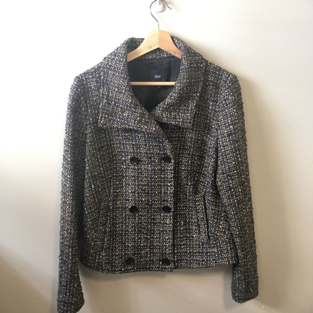 Gap Gray Stripes Multicolor Button Down Jacket - image 1